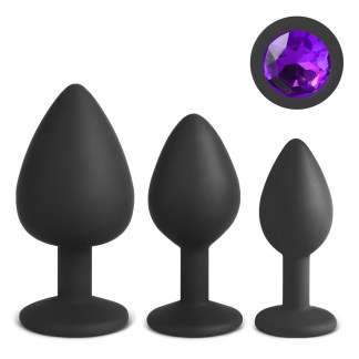 Black Silicone Gem Plug Set