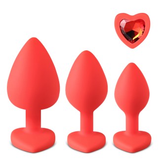 Red Heart Gem Plug Set