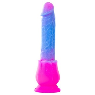 Dual-Tone Magenta & Blue Dildo