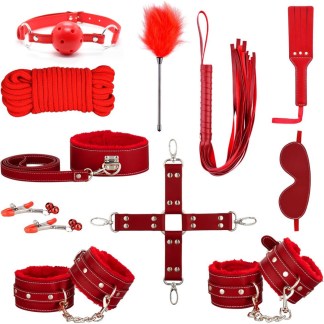 11-Piece Red Bondage Set