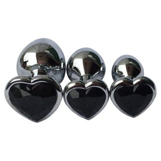 Black Heart Metal Plug Set