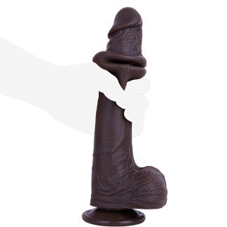 Dark Brown Dildo with Foreskin