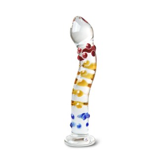 Colorful Textured Glass Dildo