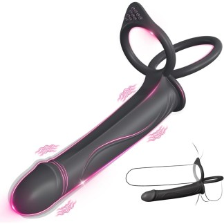 Vibrating Dildo with Cock Rings