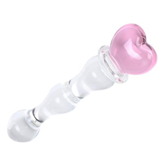 Glass Massager with Pink Heart