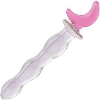 8.47'' Clear & Pink Glass Dildo