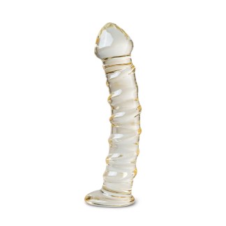 Clear Textured Glass Dildo